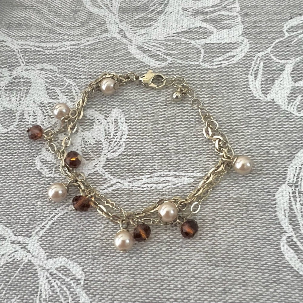 Gold Beaded Double Layered Bracelet